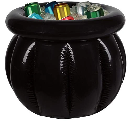 Beistle 18" X 22" Inflatable Cauldron Drink Cooler Happy Halloween Party Beverage Holder, Holds Approx. 48 12-Ounce Cans, Black - Image 2