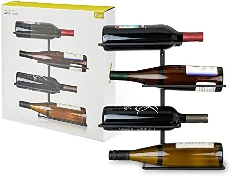 True Rue Align Wall-Mounted Wine Rack, Black Wrought Iron, Minimalist Modern Wine Display, Alcohol Storage Solution, Holds Nine Standard Wine Bottles, 37.75" X 9.75" - Image 9