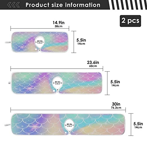 2 Pack Kawaii Mermaid Scales Kitchen Faucet Drying Mat 15''x 6'' Dish Drain Drying Pad Colorful Summer Glitter Absorbent Splash Guard Behind Faucet Drip Catcher Protectors For Sink Bar Bathroom - Image 4