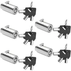 5 PCS Vending Machine Lock With Tubular Keyway Keyed Alike For Coke Soda Pepsi Snack Candy Gumball Machine