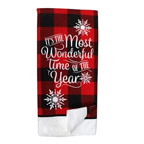 Hristmas Kitchen Towel Gnome Set & Mittens Gnome For The Holidays Kitchen Set - Fall Towels Christmas Towel Set Buffalo Plaid Dish Towels (4pc Red Plaid Towel Set + Thankful Ornament) - Image 5