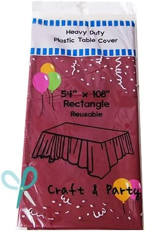 (12-Pack Heavy Duty Plastic Table Covers Tablecloth (Reusable) (Rectangle 54" X 108", White) - Image 13