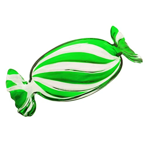 Crystal Glass Candy Tray,Tabletop Fruit Plates Bowlfor Dessert Plate Cake Plate,Christmas Decor, Holiday Decor,Green