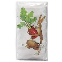 -Thompson Rabbit With Radish Flour Sack Dish Towel