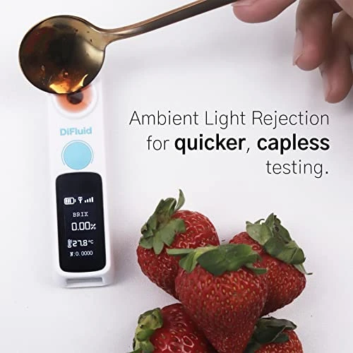 DiFluid Digital Brix Refractometer 0-32% Range Brix Meter, ±0.1% Precision, 0.05% Resolution, Refractive Index, Waterproof, Rechargeable, Portable - Image 2