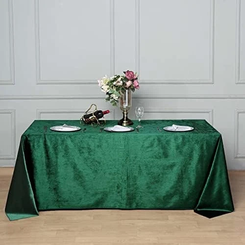 Premium Velvet Black 90" X 132" Rectangle Tablecloth For Wedding Party Events - Image 13