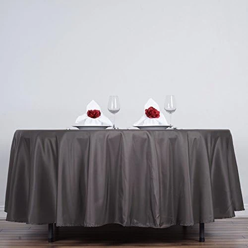 6 Pcs 108 Inch White Round Polyester Tablecloths Fabric Table Cover Linens For Wedding Party Banquet Reception Events Kitchen Dining - Image 11
