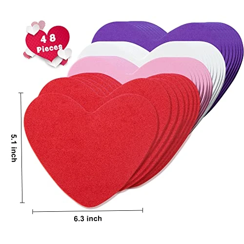 Valentine Day 248 Pcs Heart Doilies Craft Gift Set With 200 Pcs Heart Paper Doilies 48 Pcs Foam Hearts And 4 Bags Of Glitter Foam Heart Stickers For Valentine's Day Party Tableware Decoration - Image 3