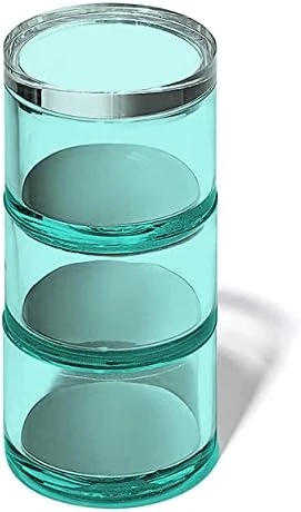 3 Tier Stackable Acrylic Organizer W/Silver Base β Functional & Elegant Desk Organizer For Office Or Home β Helps Keep All Your Little Bits Together - Green With Silver/Round - Image 3