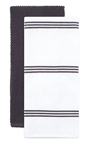 Oven Mitts And Pot Holders Set Of 9 With Kitchen Towels And Dishcloths, Oeko-Tex Cotton Terry Kitchen Dish Towels & Dish Cloths, Non-Slip Silicone Oven Mitt Set, Gray - Image 5