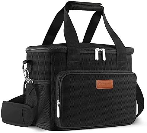 Lunch Bags For Women/Men, Insulated Lunch Bag For Work Office Picnic - Lunch Cooler Bag Leakproof Lunch Box With Adjustable Shoulder Strap - Black - Image 11