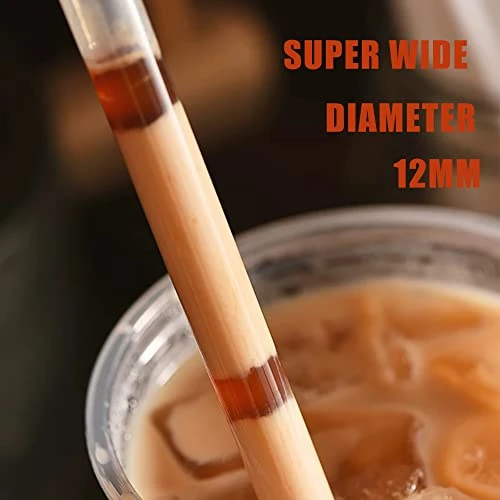 100 PCS Clear Plastic Boba Straws, 1/2" Wide X 8 1/2" Long Disposable Smoothie Straws For Bubble Tea, Shakes, Popping Pearls - Image 4
