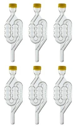 6-Bubble Plastic Airlock For Beer And Wine Making - Pack Of 6
