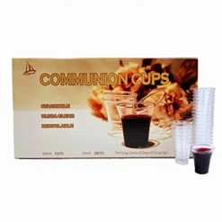 0.5 Oz. Clear Plastic Communion Cups, Hard Disposable Communion Cups Fits Standard Holy Communion Trays (1000pc)
