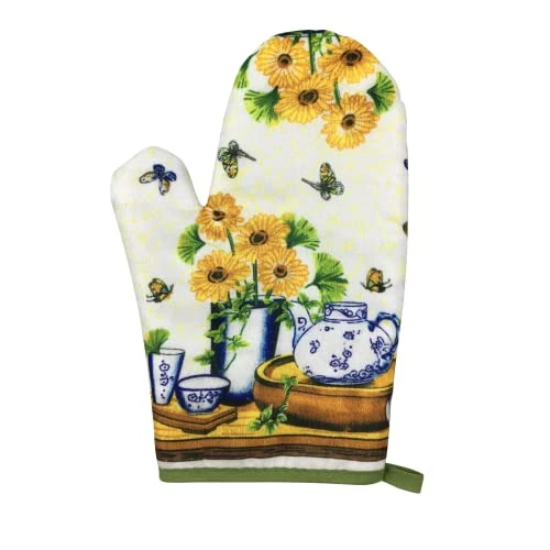 Kitchen Sunflower Dishtowel And Oven Mitts Set | Sunflower Kitchen Décor And Accessories| Sunflower Tea Towels With Oven Mitts And Pot Holders Sets | Sunflower Décor Kitchen Towel Set With Mitts - Image 3