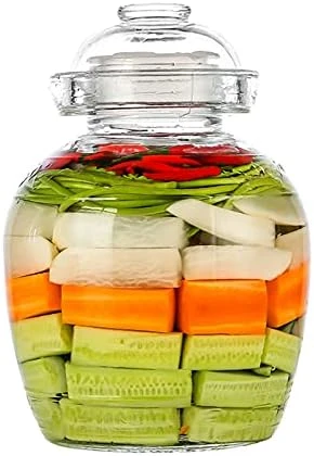Traditional Glass Fermenting Jar With Lid,Glass Fermentation Tank For Pickling Kimchi Sauerkraut,VHF-001 - Image 9