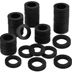 50 Pieces Beer Gaskets Beer Line Washer Keg Tap Line Washer Black Rubber Coupling Gasket For Beer Seal 1/8 Inch Thickness