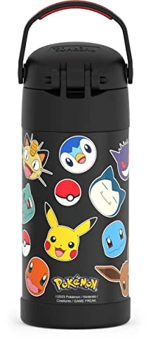 Thermos FUNTAINER 12 Ounce Stainless Steel Vacuum Insulated Kids Straw Bottle, Pokemon - Image 4