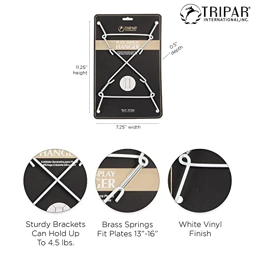 13-16-Inch White Plate Wire Wall Super Plate Hanger - Image 2