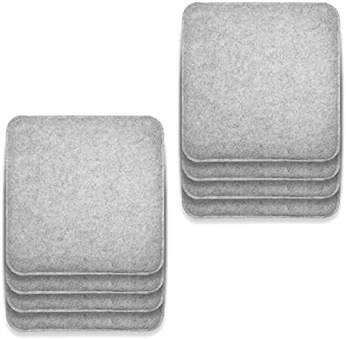 Set Of 4 Chair Seat Pads, Square Indoor Cushion With Non-Slip Bottom, Thick Soft Felt, 13x13 Inches, Dark Gray - Image 5