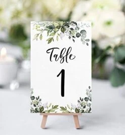 Table Card Numbers Set, 1-25 And Head Table Card, Greenery