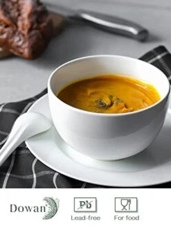 5.8" Deep Soup Bowls & Cereal Bowls - 30 Ounces Large Bowls Set Of 4 For Kitchen - White Ceramic Bowls For Cereal, Soup, Oatmeal, Salad, Ramen, Noodle, Rice - Dishwasher & Oven Safe