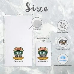 Friends TV Show Kitchen Towels, Friends Merchandise Gifts Kitchen Decor, 2 Pack Cute Friends Dish Towels, Central Perk & I'll Be There For You - Birthday Housewarming Gifts For Friends Fans