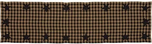 Lack Star Runner Woven 13x36 Country Rustic Kitchen Tabletop Design, Raven Black And Tan - Image 5