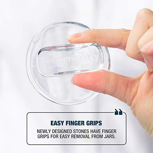 Fermentation Airlocks And Weights Combo - Sauer System Airlock Lids And Sauer Stones Glass Fermentation Weights - FOR WIDE MOUTH MASON JARS - Image 2