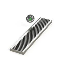 ACU Precision Sheet Metal 0100-24 Surface Mount Drip Tray, No Drain, Stainless Steel, 4 Brushed Finish, 5" X 24" X 3/4", Silver