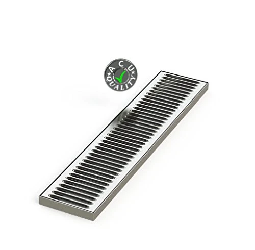 ACU Precision Sheet Metal 0100-24 Surface Mount Drip Tray, No Drain, Stainless Steel, 4 Brushed Finish, 5" X 24" X 3/4", Silver