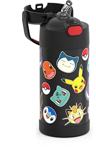 Thermos FUNTAINER 12 Ounce Stainless Steel Vacuum Insulated Kids Straw Bottle, Pokemon - Image 3