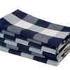 H Napkins Linen Napkins - Navy Cloth Napkins, Plaid Cotton Napkins, Napkins Cloth Washable, Farmhouse Dinner Napkins Oversized Buffalo Plaid Napkins, Pack Of 6 18 X 18 Navy And Cream
