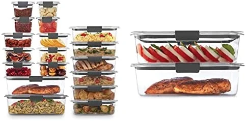 Rubbermaid Brilliance Storage Plastic Lids, Leak Proof Food Container, Clear, 24-Piece & Leak-Proof Brilliance Food Storage Set | 9.6 Cup Plastic Containers, 2-Pack, Clear - Image 6