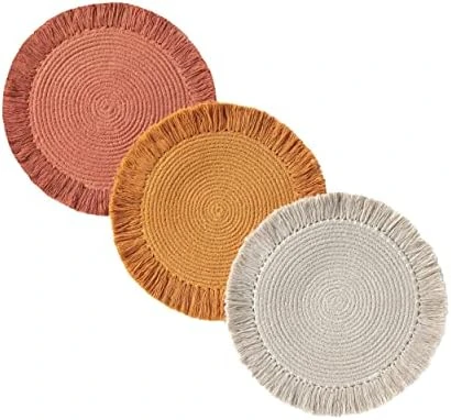 Pot Holders For Kitchen, Hot Pads Or Trivets For Hot Dishes Pots And Pans, Stylish Mats For Wooden Table Or Modern Farmhouse Kitchen Decor, Set Of 3, 100% Cotton, 8.5 Inches, Belle Rust - Image 8