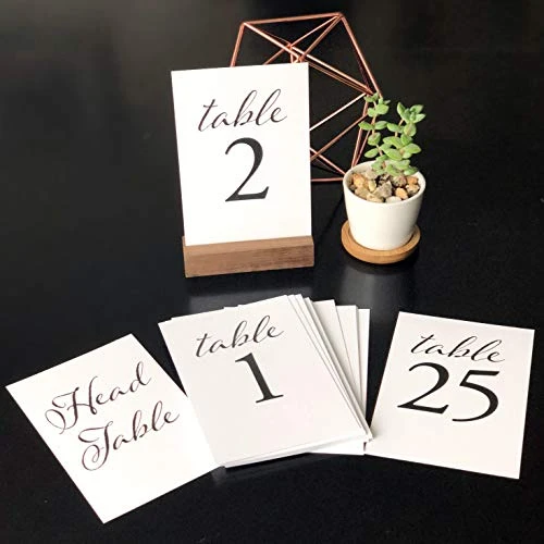 Black Wedding Table Numbers, 1-25, Centerpiece Decorations, Double Sided 4x6, Numbers 1-25 And Head Table Card Included, For Table Number Holders - Image 2