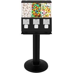VBENLEM Triple Head Candy Vending Machine, 1-inch Gumball Vending Machine, Commercial Gumball Vending Machine With Stand And Adjustable Candy Outlet Size, Candy Vending Machine For Home, Gaming Stores