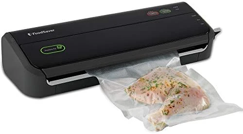 FoodSaver Space-Saving Vacuum Sealer With Bags And Roll, Silver & FoodSaver Vacuum Sealer Bags For Airtight Food Storage And Sous Vide, 1 Quart Precut Bags (44 Count) - Image 10