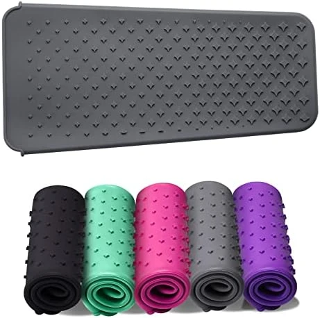 Silicone Heat Resistant Mat,Flat Iron Holder,Used As Heat Resistant Pad And Storage Pouch For Hot Hair Tools.(Wave,Black) - Image 8