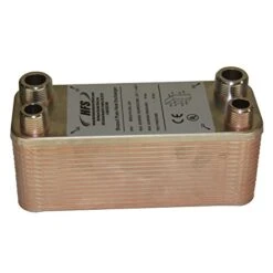 (R) Homebrew Beer Wort Chiller (7.5'' 2.9''/30 Plate, 3/4" X 1/2" NPT)