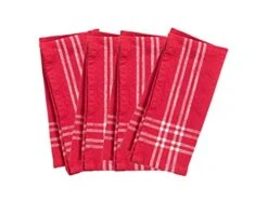 Lyon, Set Of 4 Napkins, 20 X 20, Cherry W/White