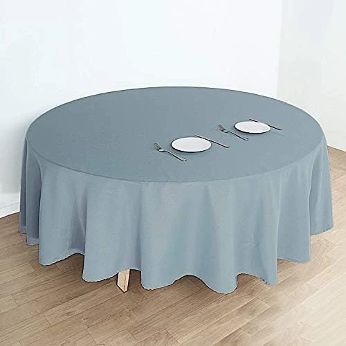 6 Pcs 108 Inch White Round Polyester Tablecloths Fabric Table Cover Linens For Wedding Party Banquet Reception Events Kitchen Dining - Image 13