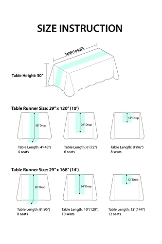 10ft Wedding Weave Table Runner For Sweetheart Table (Set Of 8, White & Navy Blue) - Image 5