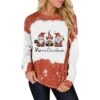 Womens Causal Loose Crewneck Fall Plus Size Sweatshirts Long Sleeve Crew Neck Christmas Print Pullover Top Streetwear
