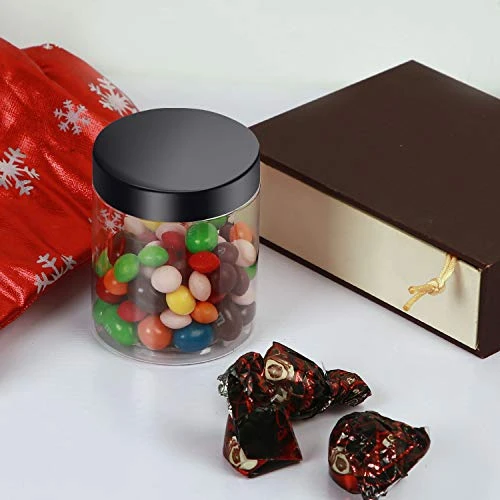 46 PCS 8 OZ Slime Containers With Black Lids, Food Grade Clear Plastic Slime Storage Containers, BPA Free, Wide-Mouth Plastic Jars For Slime Kit, Food Storage, Beauty Products - Image 4