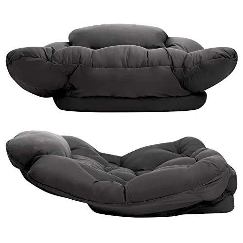 Only Cushion No Legs, Matching Thick Cushion For Cotton Fabric Lazy Chair, Removable Cushion, Cotton Pad For Relaxing Lounge Chair, Elastic Mat For Furniture Seat Protector, Dark Grey - Image 3