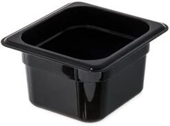 3068403 Plastic Food Pan, 1/6 Size, 4 Inches Deep, Black (Pack Of 6)