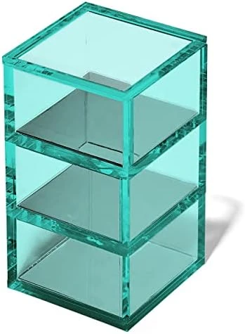 3 Tier Stackable Acrylic Organizer W/Silver Base β Functional & Elegant Desk Organizer For Office Or Home β Helps Keep All Your Little Bits Together - Green With Silver/Round - Image 5