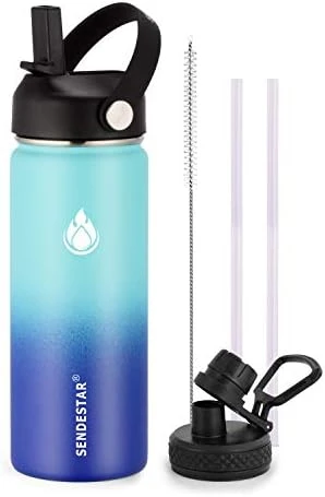 SENDESTAR Stainless Steel Water Bottle, Wide Mouth Water Bottle 18 Oz, 24oz,32 Oz,40 Oz With 2 Lids (Straw Lid), Double Wall Vacuum Insulated Leak Proof, Keep Liquids Hot Or Cold - Image 8