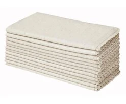 Lax Linen Cloth Napkins With Lace - Set Of 12 Lunch Dinner Napkins - Elegant Everyday Fall Harvest Thanksgiving Holiday Table Napkin - Washable Reusable Napkin - Oversized 20x20- Natural